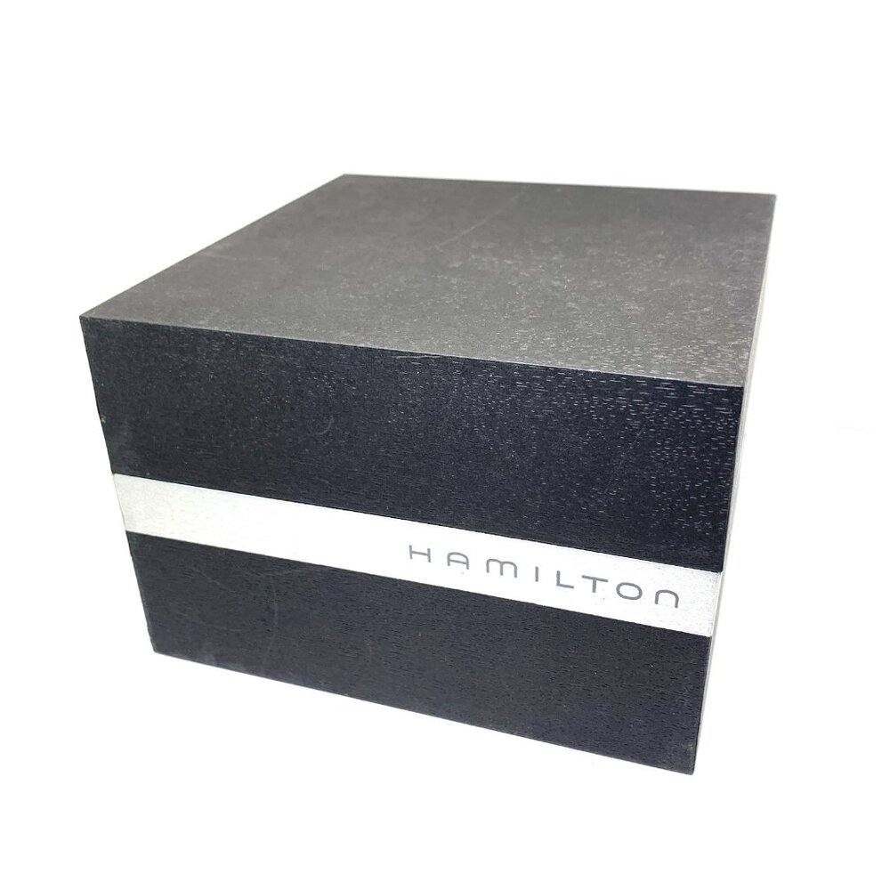 Hamilton Watch Box Presentation Black Silver Line Cardboard Display Empty